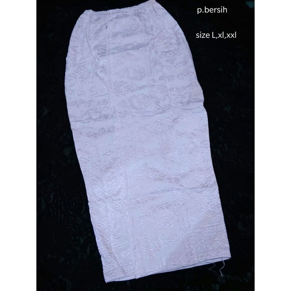 Kamen Jadi Songket Bordir Strait Putih