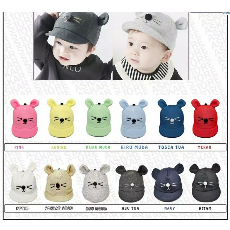 topi bayi lucu/topi karakter custom korea