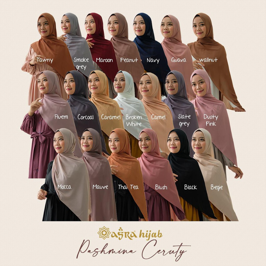Pashmina Ceruty Polos by Asra Hijab