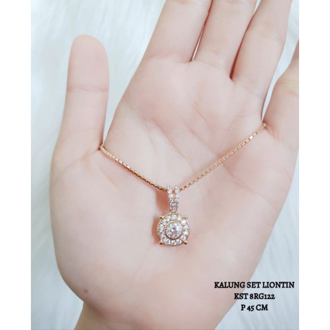 Kalung Rantai Titanium Wanita Permata Solitaire