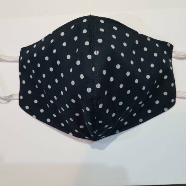 Masker kain 3 lapis katun halus tebal jahitan rapi