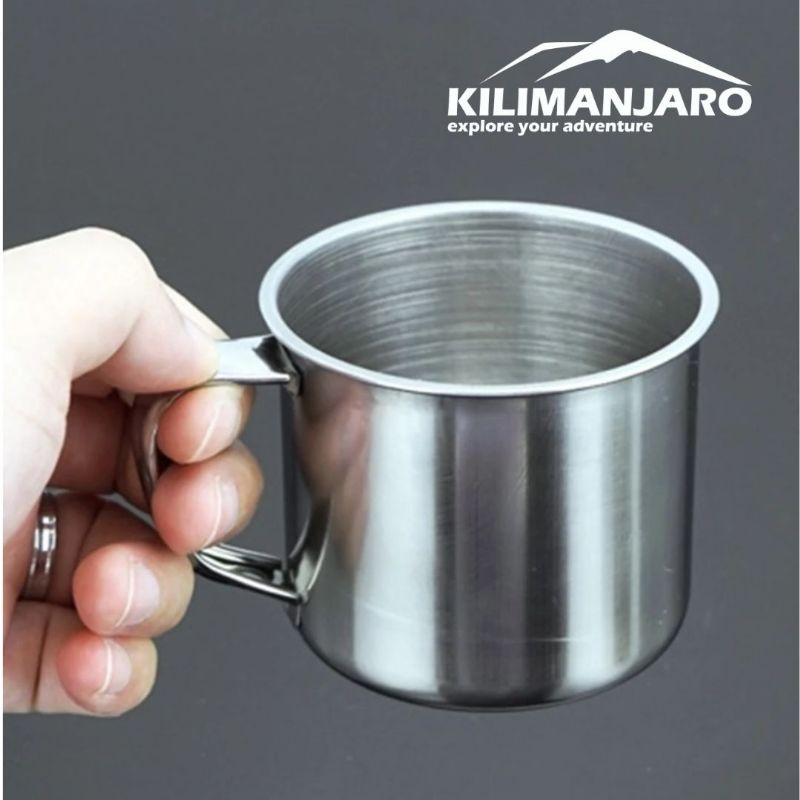 Mug Traveling stainless 120ml - Gelas Stainless diameter 7 cm - Cangkir Camping Stainless