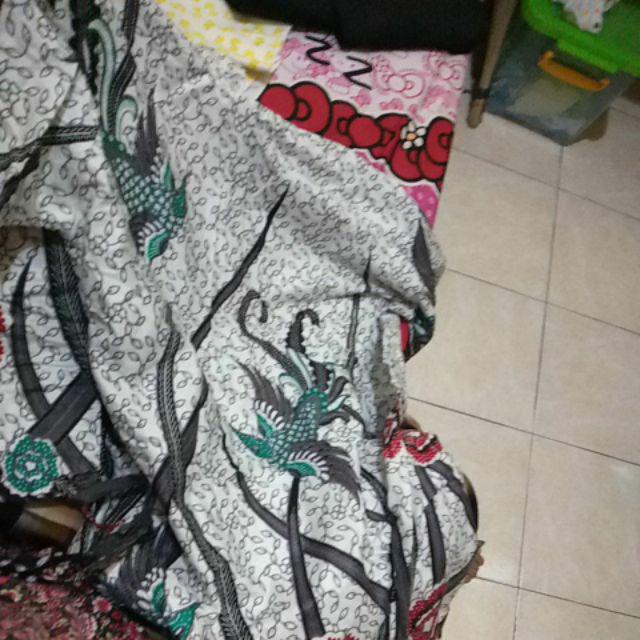 Couple Tunik Batik Bunga Ilalang Warna Coklat Dan Abu