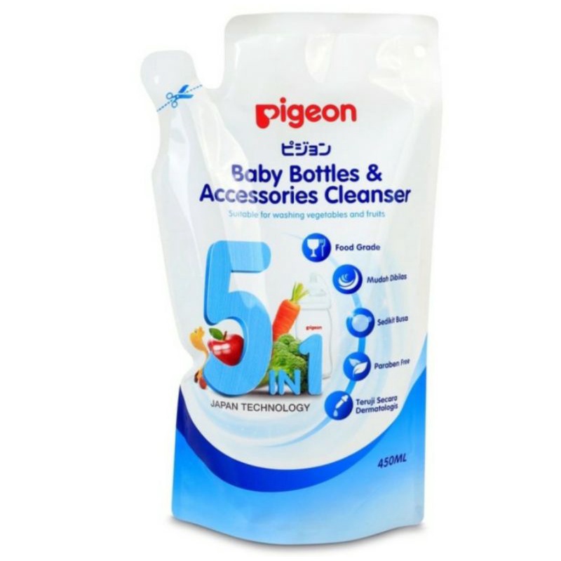 Pigeon Baby Bottles &amp; Accessories Cleanser / Sabun Cuci Botol Bayi LIQUID CLEANSER 450ml Refill (POUCH)