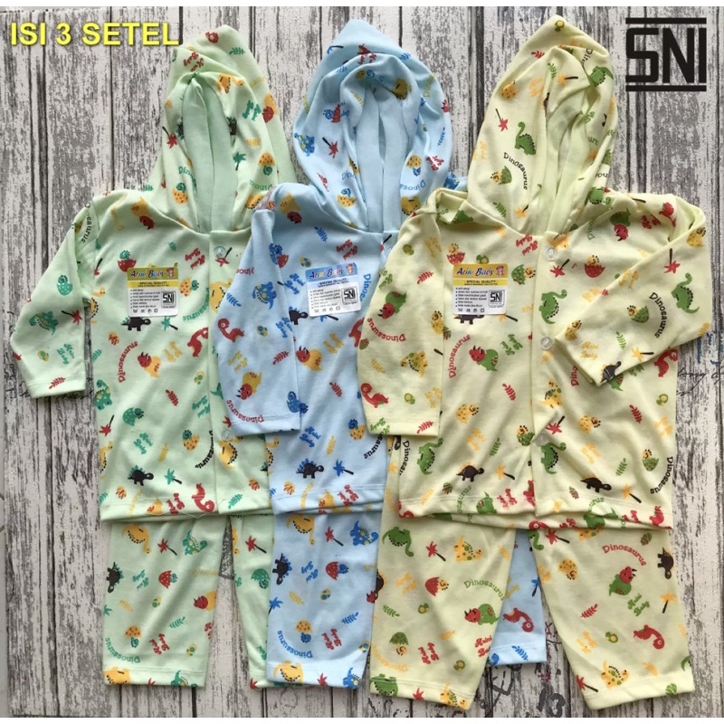 3 PCS Setelan Baju Bayi Setelan Piyama Bayi Setelan Oblong Bayi DNW BABY