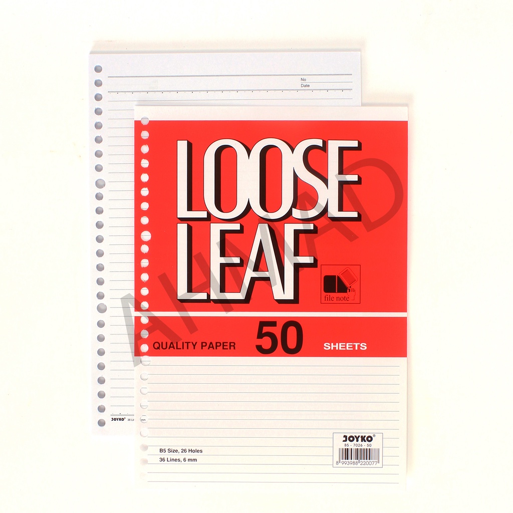 

Loose Leaf (Kertas File) Bergaris Joyko B5 50 Lembar [ PACK ]