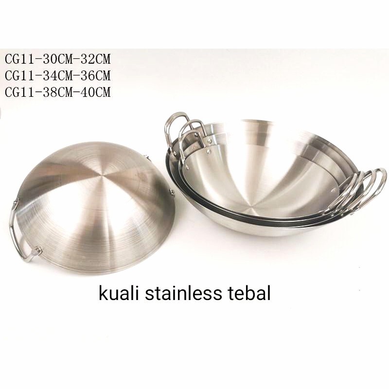 Wajan / Kuali Penggorengan Anti Lengket Stainless Steel