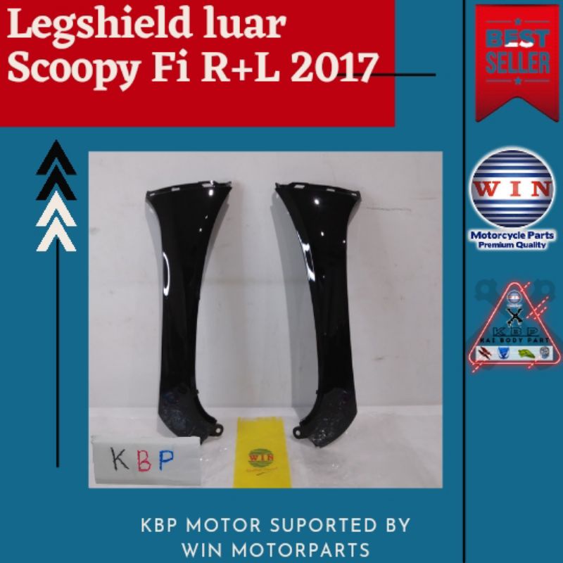 Sayap luar samping body halus Scoopy Fi injek kanan kiri set 2017 2018 2019 | Legshield luar scoopy 
