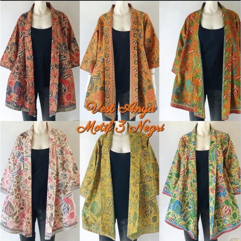 Bebatikan Jogja Outer Batik Wanita Vest Batik Lengan 7/8