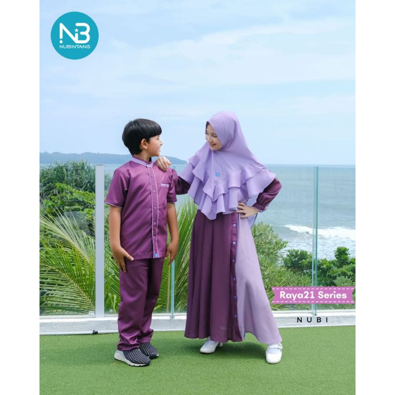 BAJU SARIMBIT KELUARGA RAYA21 LILAC KOKO DAN GAMIS SET KERUDUNG SYARI BABY ANAK JUNIOR TEEN IBU AYAH