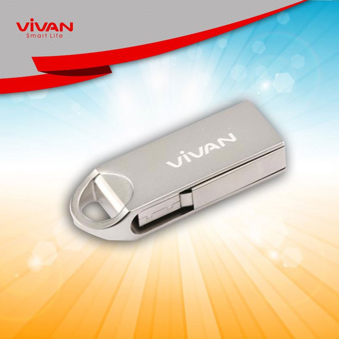 Flashdisk VIVAN VF216 16GB with 360 Rotation Design Silver - Garansi Resmi 5 Tahun