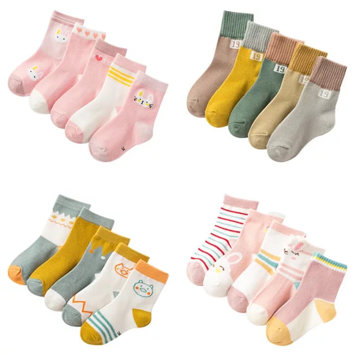 kaos kaki bayi anak set isi 5 import unisex