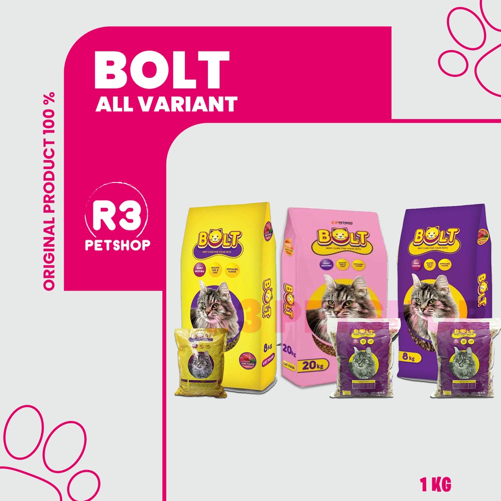 Makanan Kucing kering murah Bolt All varian @7bungkus (EKSPEDISI)