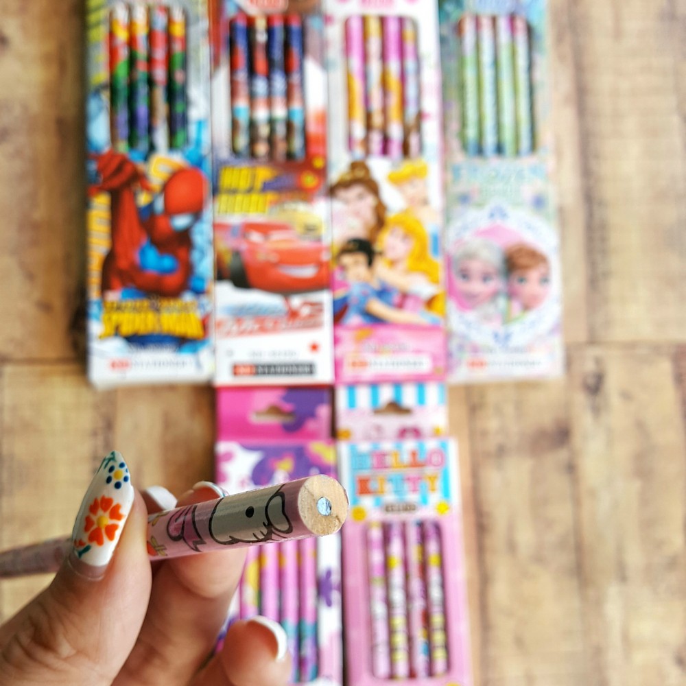 Pensil Motif - Pensil Character XD Stationary 9519 - Cars - Spiderman - Hello Kitty - Frozen