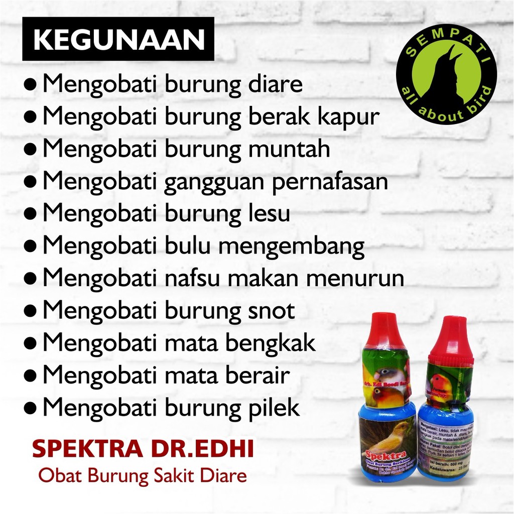 Spektra Dr Edhi Obat Burung Sakit Lesu Malas Makan Snot Mata