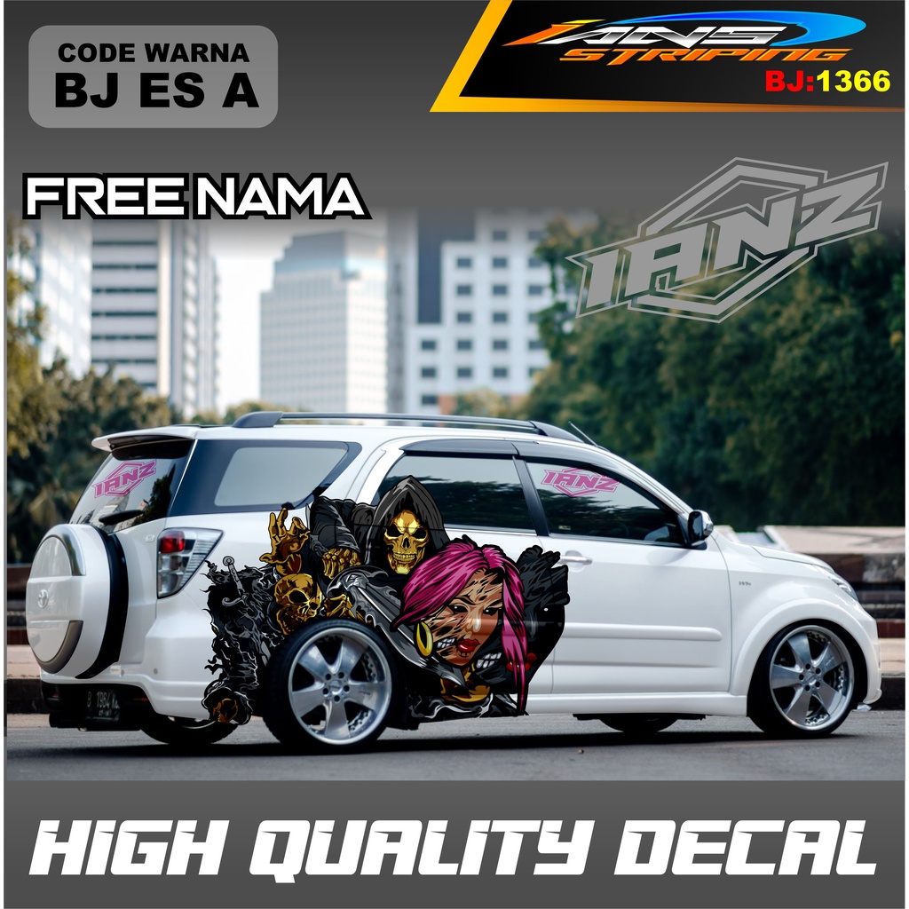 STIKER DECAL ANIMASI MOBIL TERIOS / DECAL STIKER MOBIL AVANZA / VARIASI STIKER MOBIL XENIA RUSH