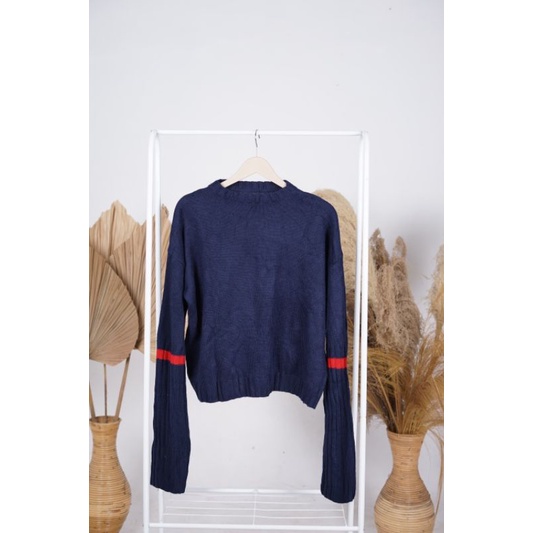 Sweater Wanita Korea Import Murah Tebal Sweater Motif Garis