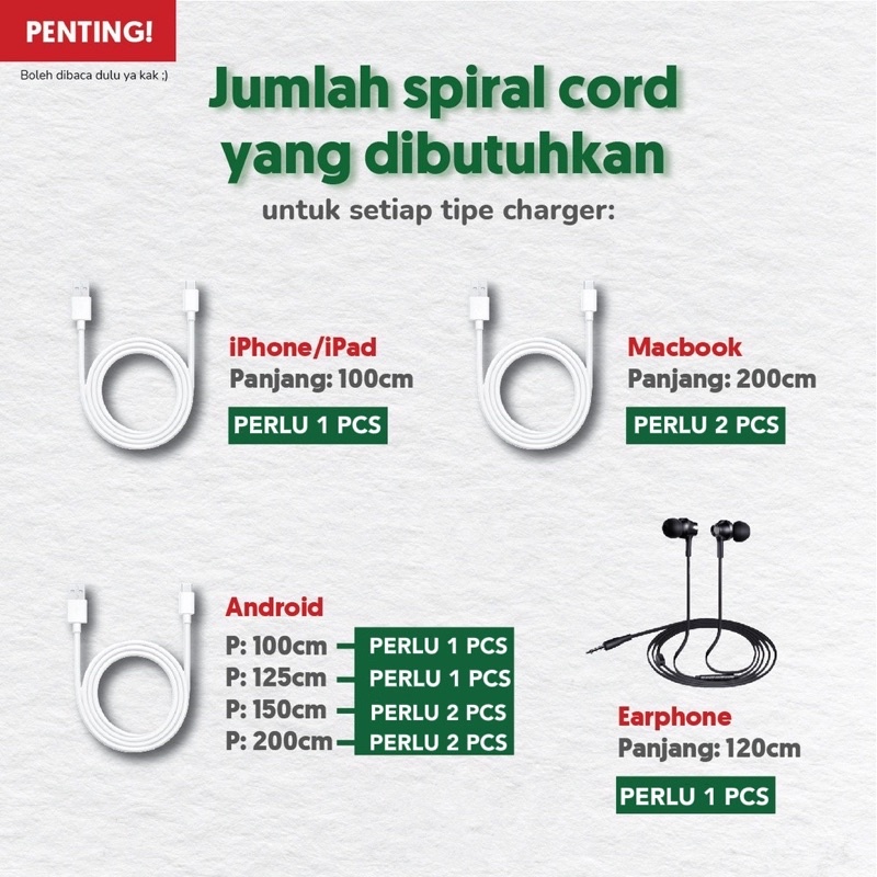 TERMURAH DI SHOPEE/ 1.4 M REAL / 1 KABEL CUKUP 1 PCS / PELINDUNG KABEL CHARGER SPIRAL PROTECTOR DATA CABLE 3 WARNA - WARNI