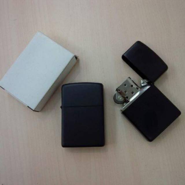 Zippo Polos Murah Hitam Halus/Silver/Hitam