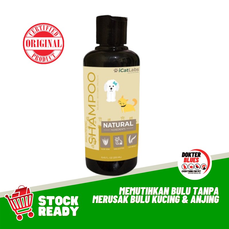 iCatLabs Shampoo Shampo Sampo Natural Brightening Kucing Anjing Anti Kusut Bulu Berkilau