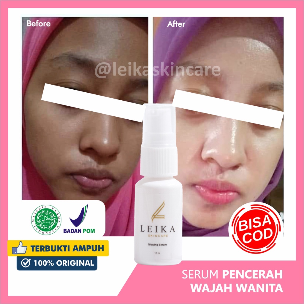 Wow! Serum Glowing Pencerah Kulit Wajah Serum Pencerah Wajah Kusam Murah Ampuh Serum Pencerah Wajah Berminyak Glowing Serum Leika Skincare 12ml korea cepat Asli BPOM dan Halal