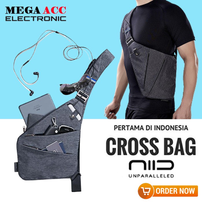 NIID Sling Shoulder Crossbody Chest Bag Slim Anti Theft Multipurpose Daypack - Tas Slempang