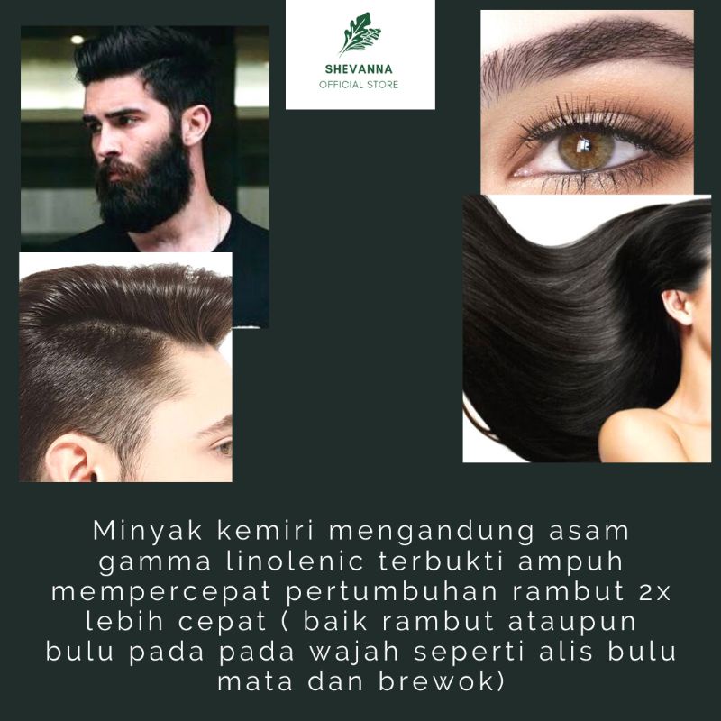 MINYAK KEMIRI BAKAR ASLI Penumbuh Rambut Alis Brewok Kumis Bulu Mata dan Jambang by shevanna