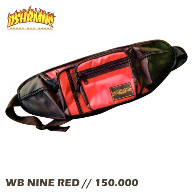 Tas waistbag [ kode : nine black / red ]