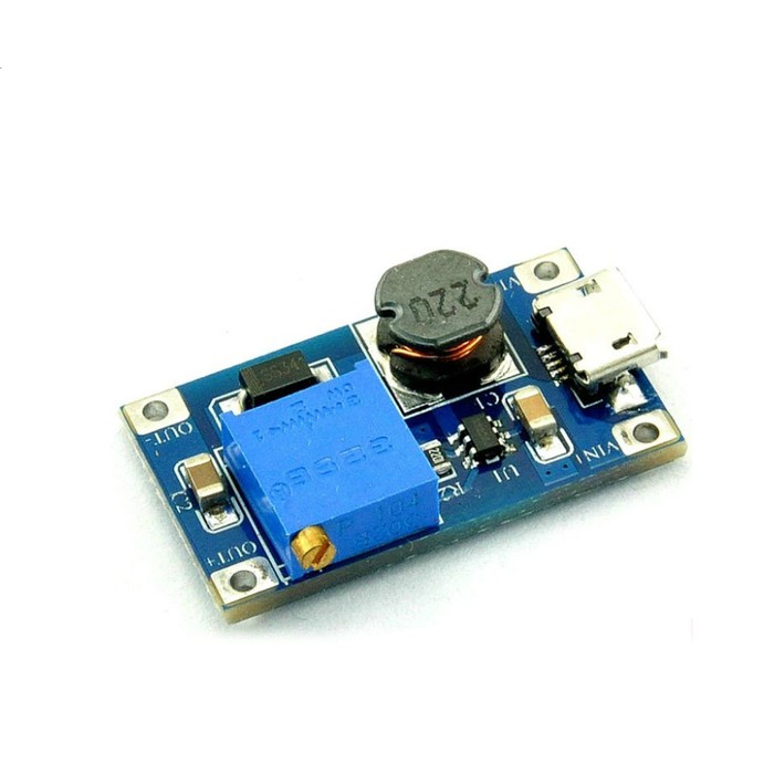 Step Up DC-DC Micro USB 2A Adjustable Modul Menaikkan Tegangan DC