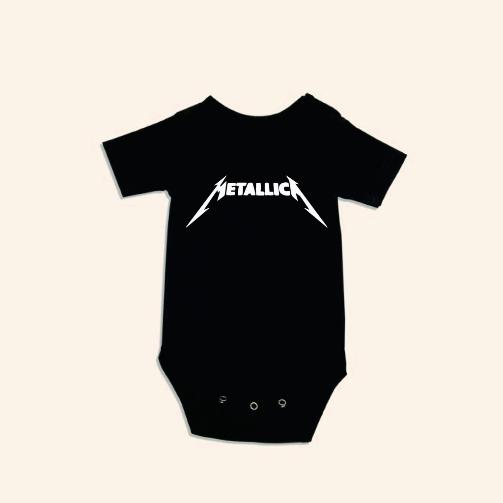 Jumper Bayi/Rumper/Bodysuit Motif Band Metalica Usia 0 sd 12 Bulan