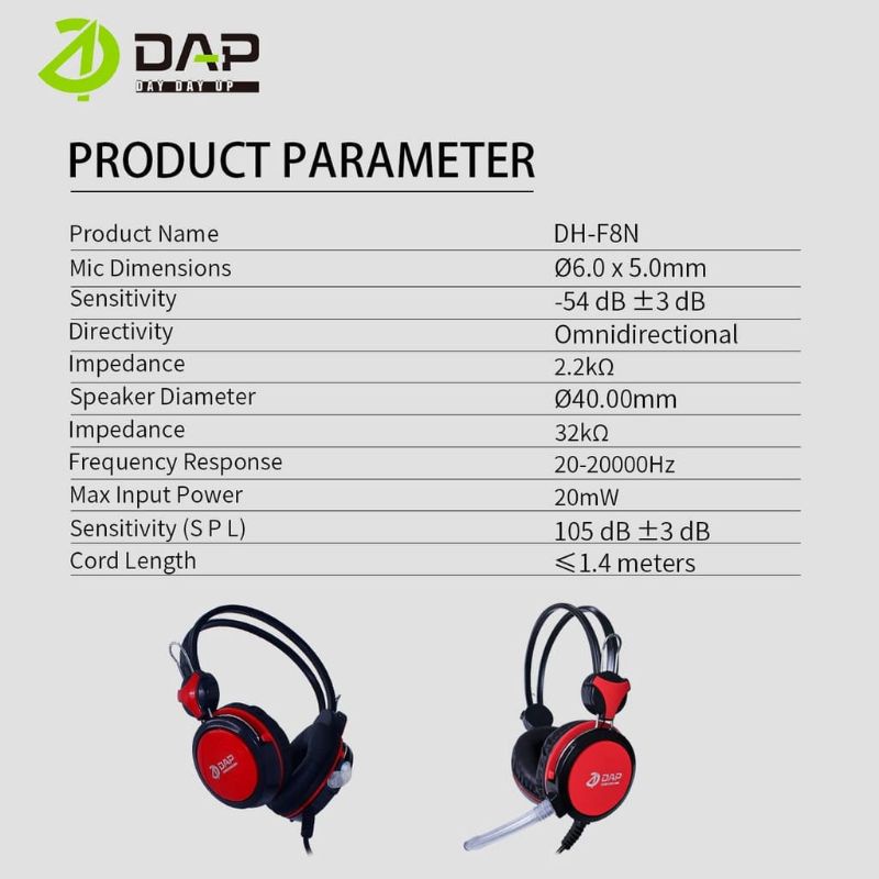 HEADPHONE DAP DH-F8N GAMING WIRED HEADSET WIRED EARPHONE SUPER BASS