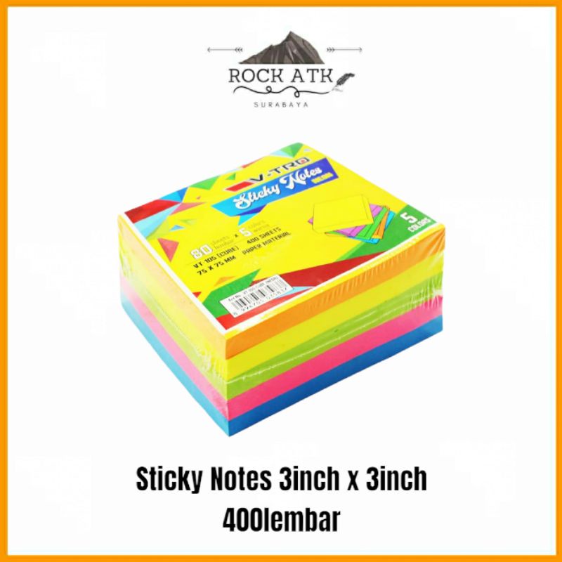 

Sticky Notes 5w Memo Persegi 3inch x 3inch Vt105 V-tro (Pack)