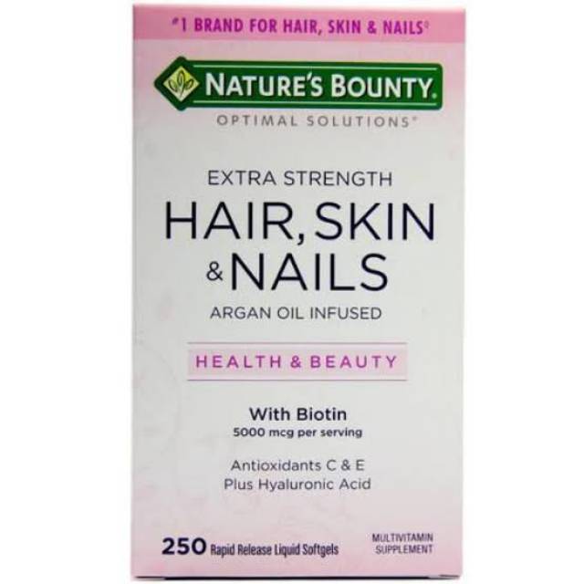 Natures Bounty Hair Skin & Nails 5000 mg 250 Softgels Biotin
