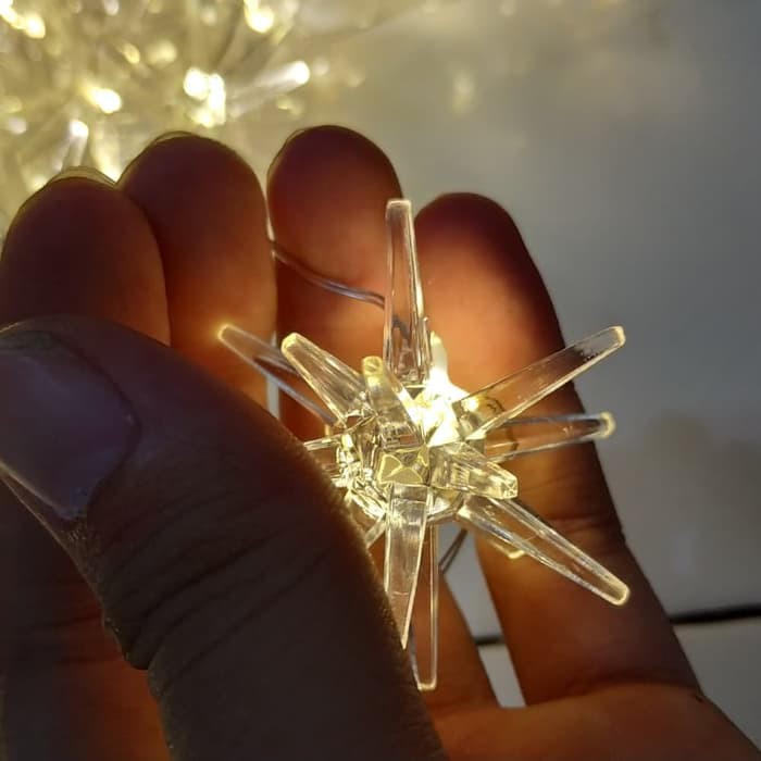 LED BINTANG 6 SISI 1.8 METER STRING LED KABEL BINTANG 6 SISI lampu natal bintang