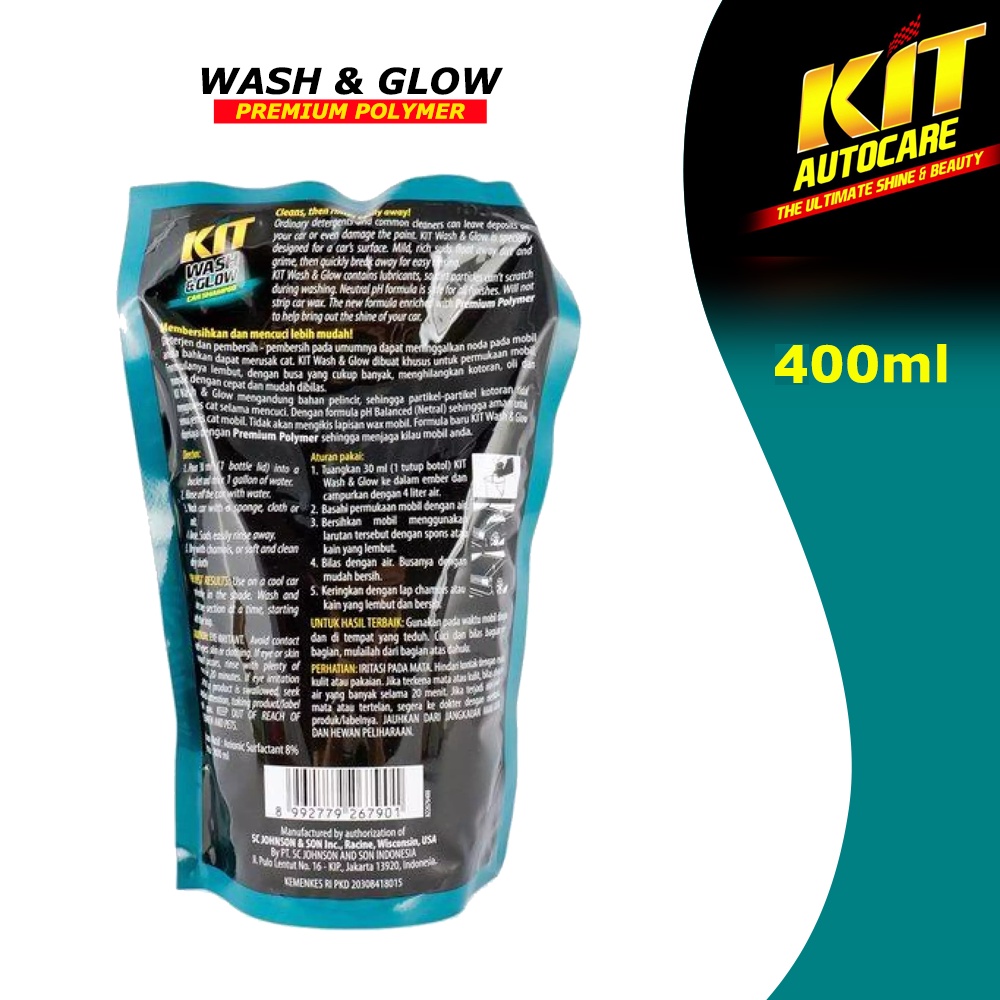 KIT Wash &amp; Glow Pouch 400 ml / Hilangkan Kotoran Dan Minyak Dengan Busa Melimpah / DSM