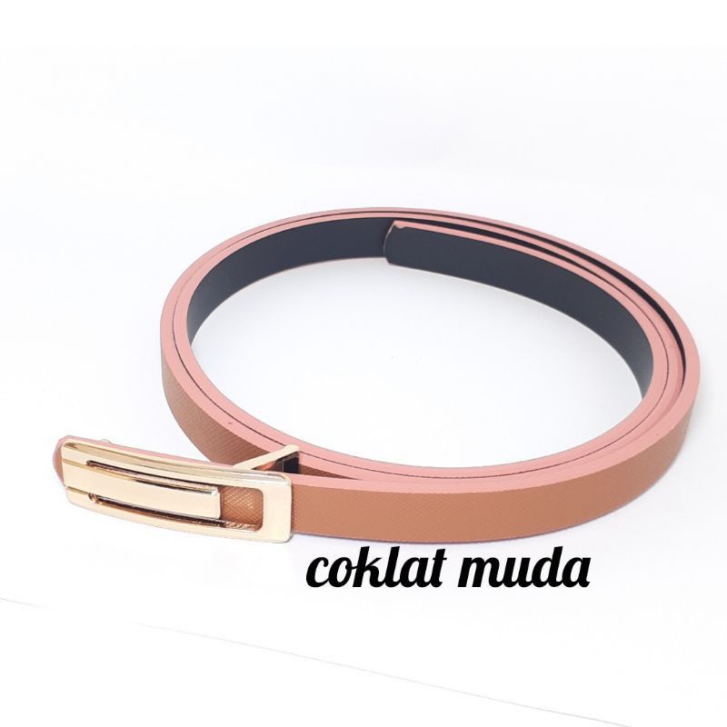 YF COLLECTION-IKAT PINGGANG BELT DRESS WANITA KULIT PU LEATHER 014 GOLD