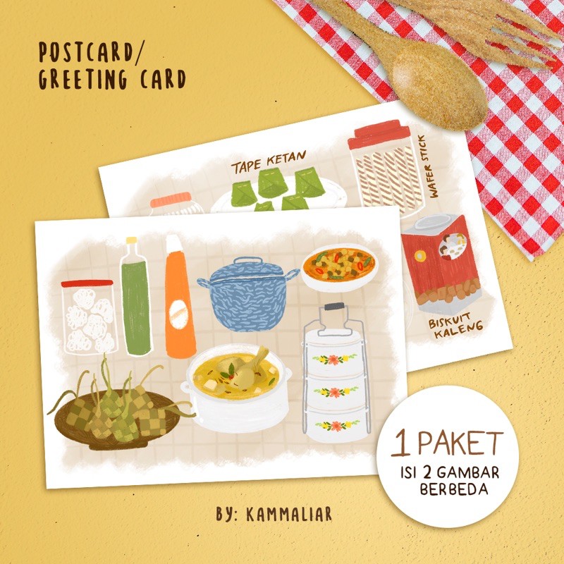 

Poscard / Kartu Pos/ Kartu Ucapan Makanan Lebaran