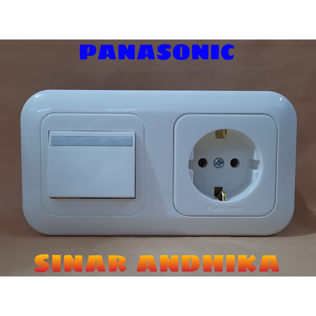 STOP KONTAK NON CP + SAKLAR ENGKEL LEBAR HOTEL PUTIH PANASONIC WEJP 11312-7+WEJ 5542