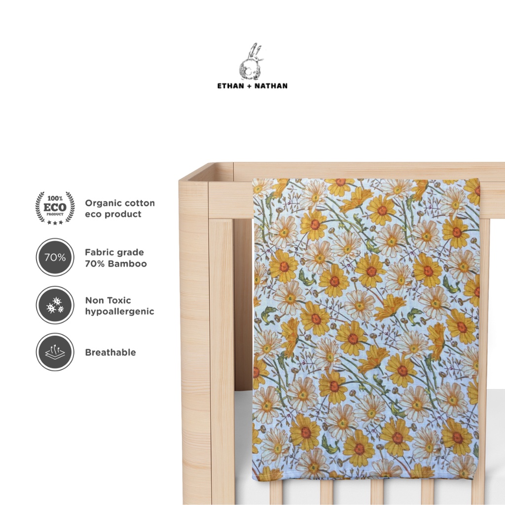 Ethan + Nathan Swaddle Blanket / Bedong Bayi Pattern - Sunflower