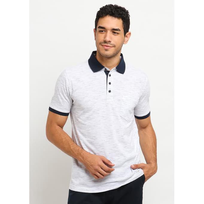 Barang Berkualitas Arnett Baju Pria Polo Shirt White - M BARANG BAGUS