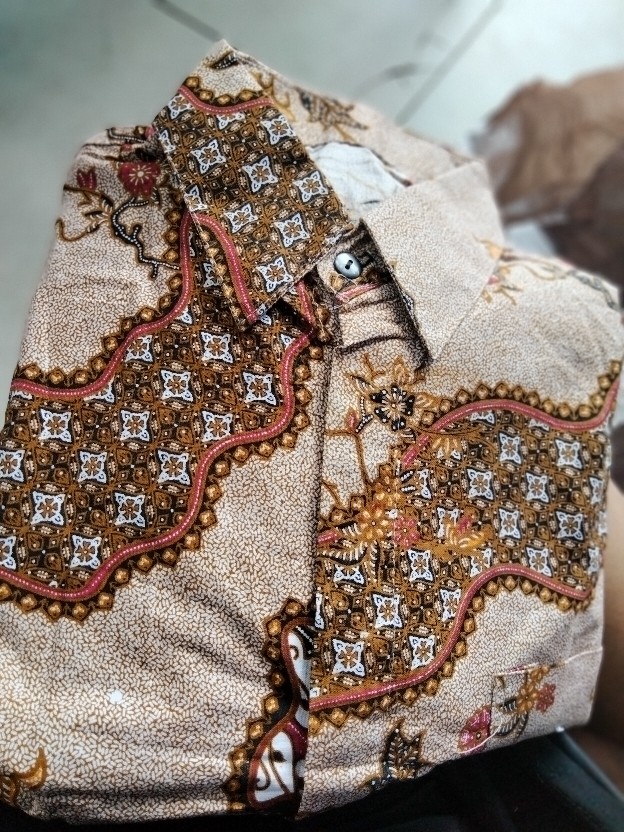 Kemeja Batik Pria Lengan Panjang Size M L Xl Xxl  Bswart Batik Hrb026 Kenongo Hem