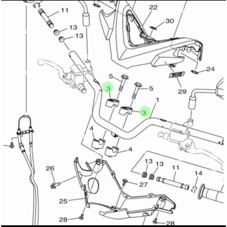 HOLDER HANDLE UPPER KLEMAN STANG ATAS NMAX ASLI ORI YAMAHA 2DP F3441 00