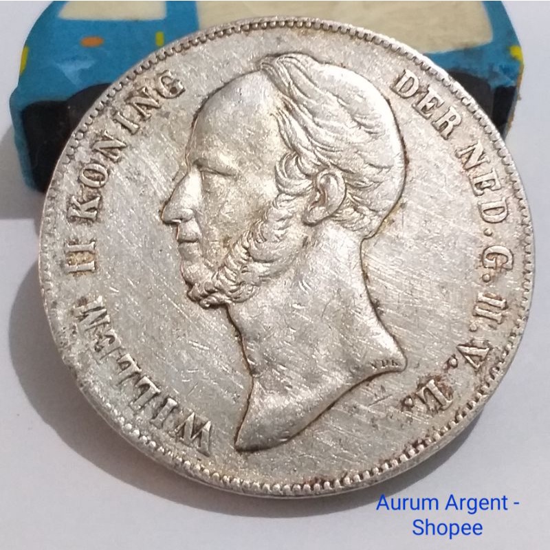 SW22.5G-8.. 1 PC KOIN PERAK KUNO ASLI 2.5 GULDEN WILLEM II KONING TH 1848. -- SILVER COIN --