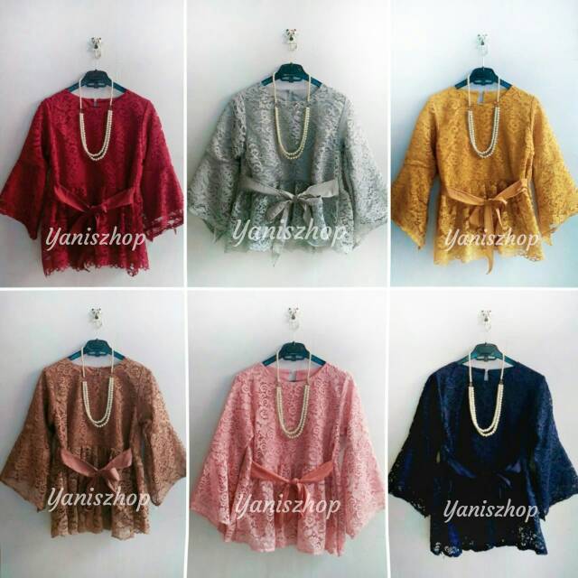 Atasan kebaya brokat - Kebaya brokat pita kekinian
