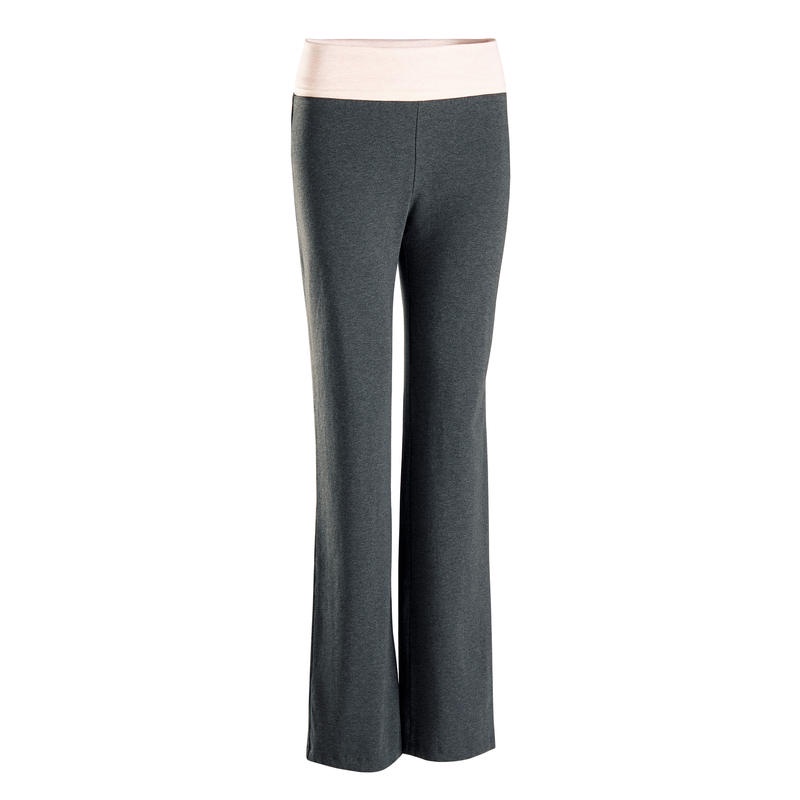 Decathlon Kimjaly Celana Yoga Organik Wanita - Abu-Abu/Pink - 8574060