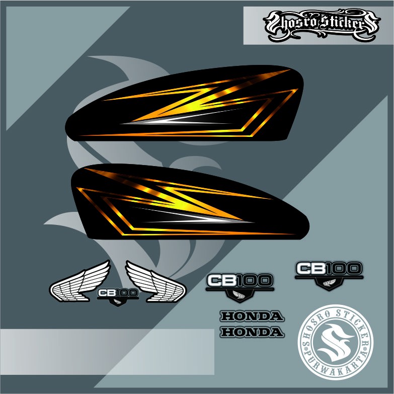 VARIASI HONDA CB-100 OLD STIKER BUAT MOTOR CB100 STRIPING VARIASI