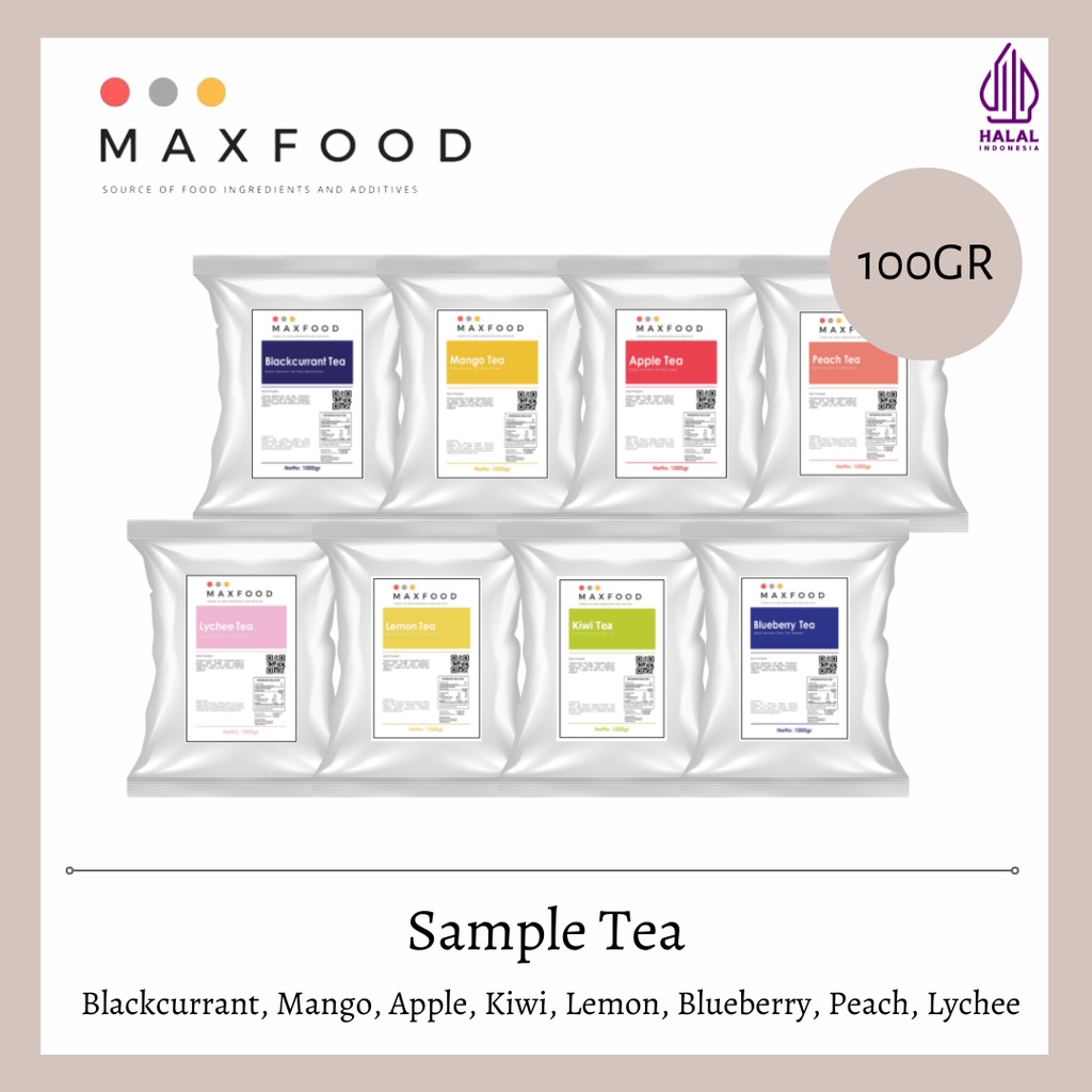 

MAXFOOD - Sample Fruit Tea All Varian 100 Gr (8 Packs)