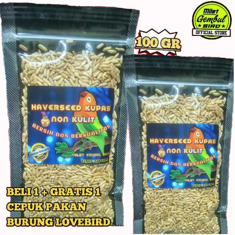 Biji Haver // Biji Oat // Haver seed Kupas // Haver seed Non Kulit 100 Gram // Pakan Burung Lovebird