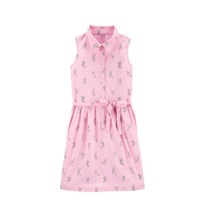 Dress Anak Pink Motif Kelinci | Pink Bunny Dress