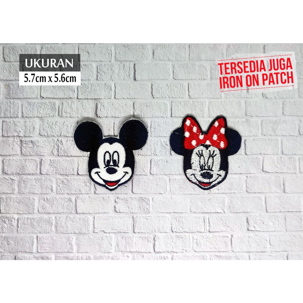 Patch bordir karakter MICKEY MOUSE &amp; MINNIE MOUSE